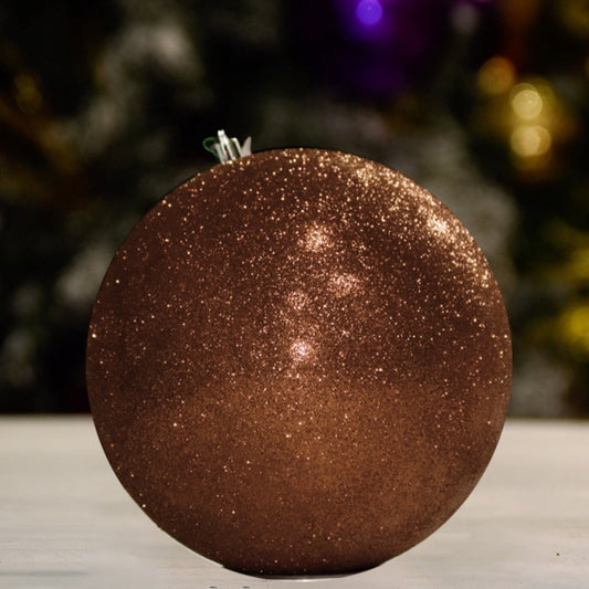 brown-glitter-ball-christmas-tree-decor-ornament-120mm-st-nicks-CA