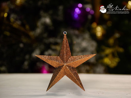 brown-glitter-star-christmas-tree-decor-ornament-150mm-st-nicks-CA
