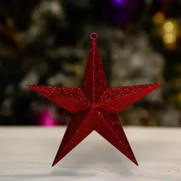 Burgundy Glitter Star Ornament | Holiday Decor Shop Under 500 – St