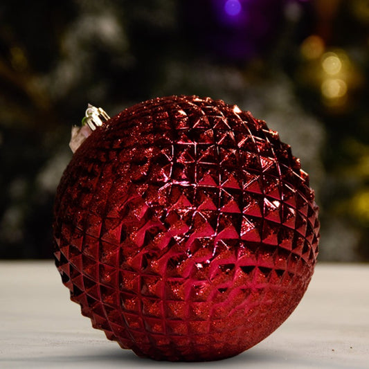 burgundy-shiny-durian-christmas-tree-decor-ornament-150mm-st-nicks-CA