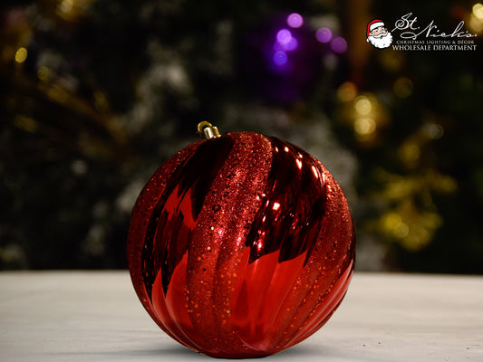 burgundy-wave-shiny-with-glitter-sequin-christmas-tree-decor-ornament---150mm-st-nicks-CA