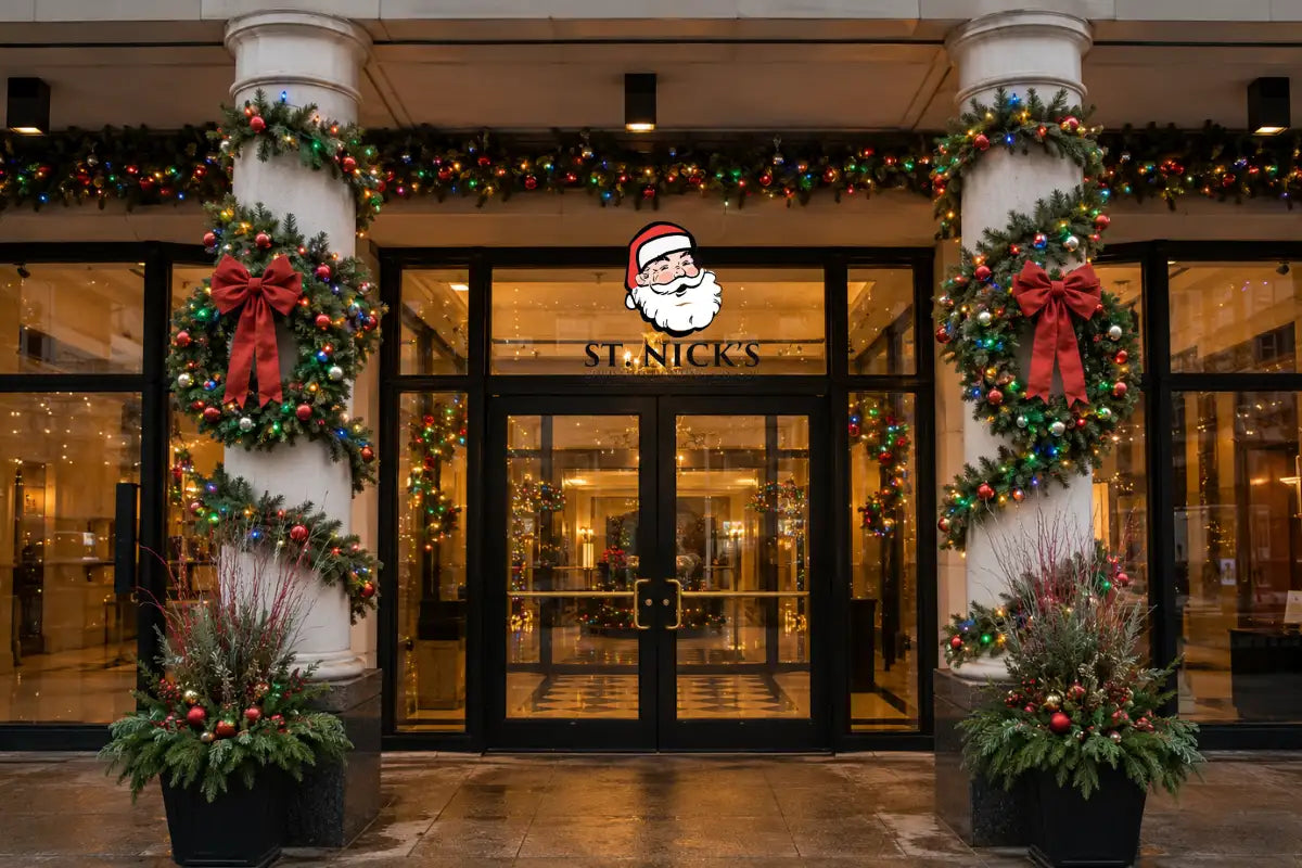 C7 Christmas lights used on commercial wreaths , bow and garlands