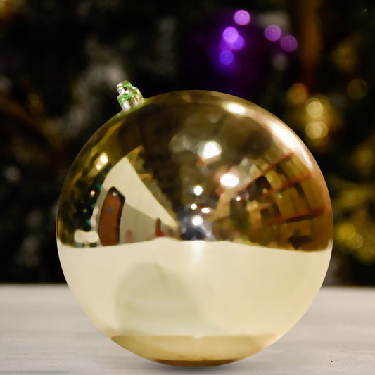 champagne-shiny-ball-christmas-tree-decor-ornament-100mm-st-nicks-CA