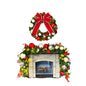 Decorative Christmas wreath with red bows and ornaments 