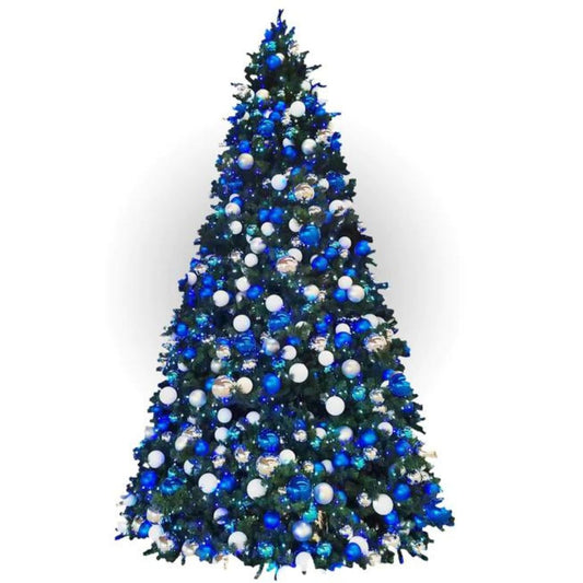 christmas-frame-tree-teal-blue-and-cool-white-twinkle-silver-teal-and-blue-pre-decorated-20ft-st-nicks-CA