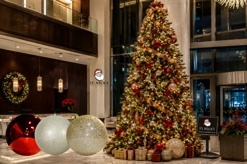 commercial artificial christmas tree-commercial hotel lobby display