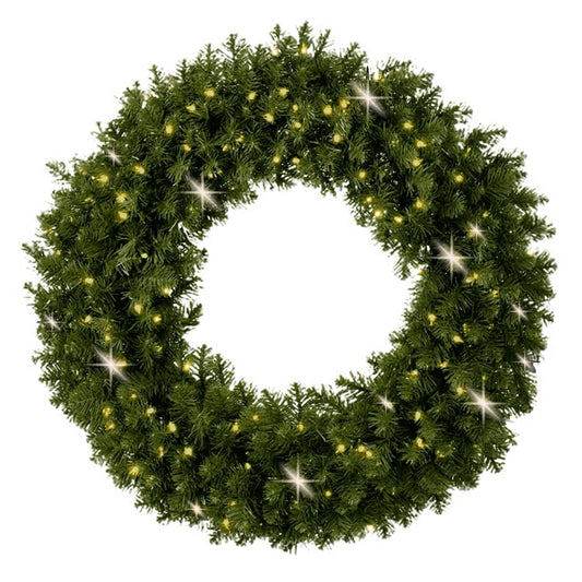 double-side-large-green-christmas-lighting-and-decor-wreath-10ft-w-5mm-warm-white-light-st-nicks-CA