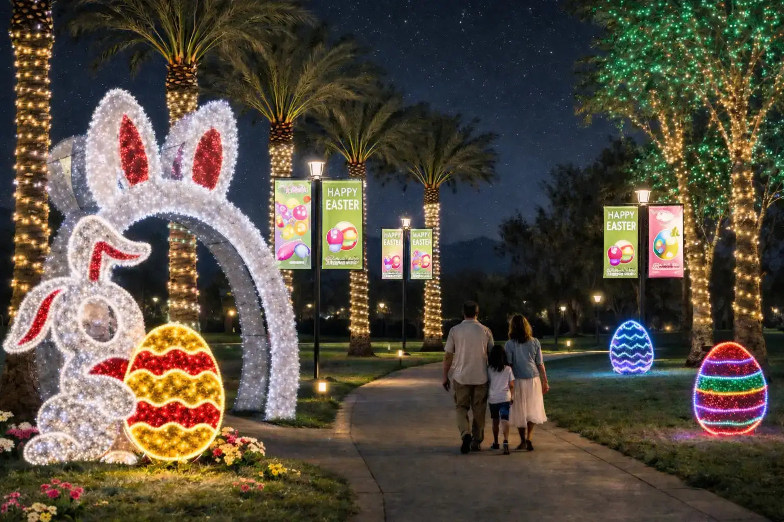 easter banners and lighting motifs