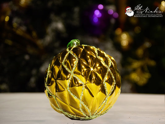 gold-glitter-quilt-with-glitter-gold-christmas-tree-decor-ornament-150mm-st-nicks-CA