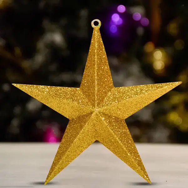 Gold Glitter Star Ornament by St Nicks Christmas Tree Topper – St