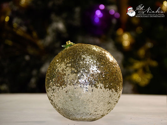gold-shiny-sequin-ball-christmas-tree-decor-ornament-150mm-st-nicks-CA