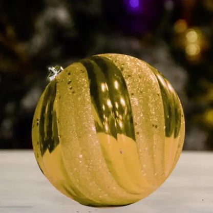 Gold Wave Shiny With Glitter Sequin - 150MM - Ball / with - Ornament