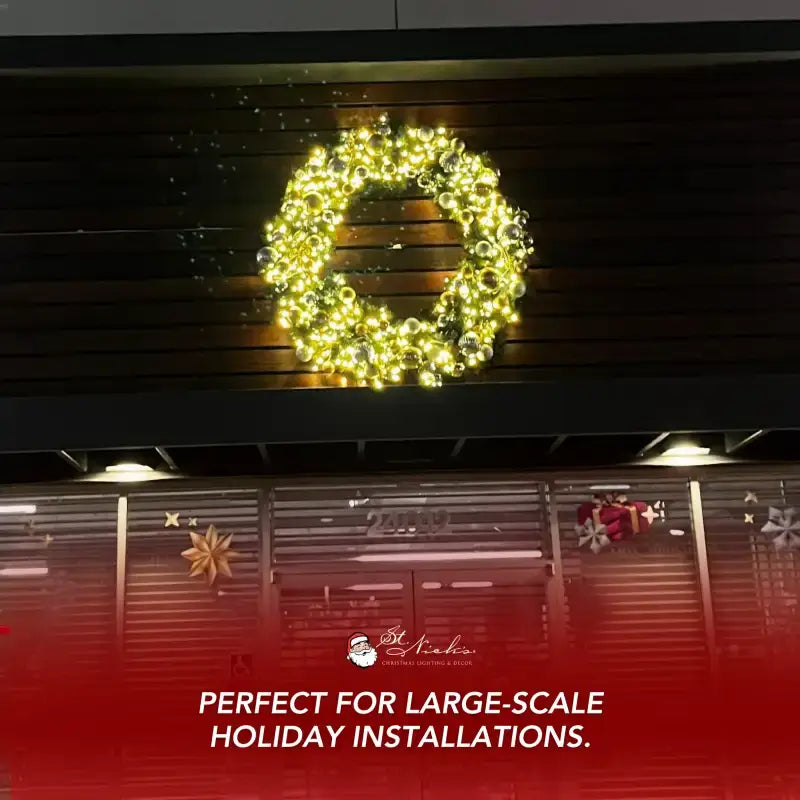 Decorative wreath with lights large-scale holiday decor
