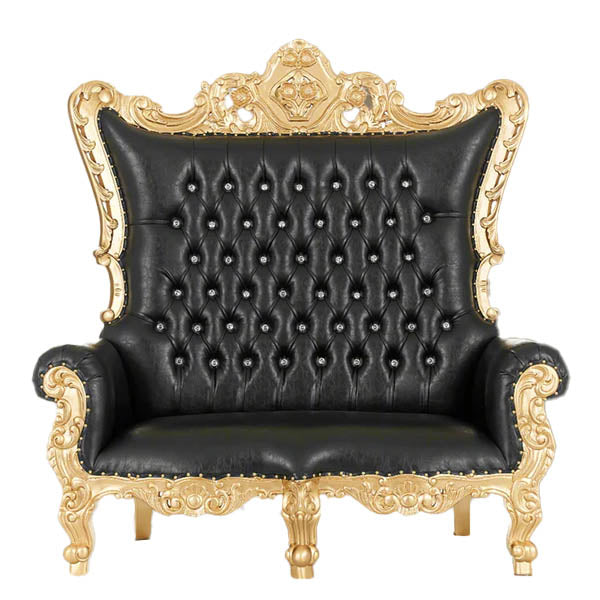 king-caroleous-royal-love-seat-black-gold-velvet-santa-throne
