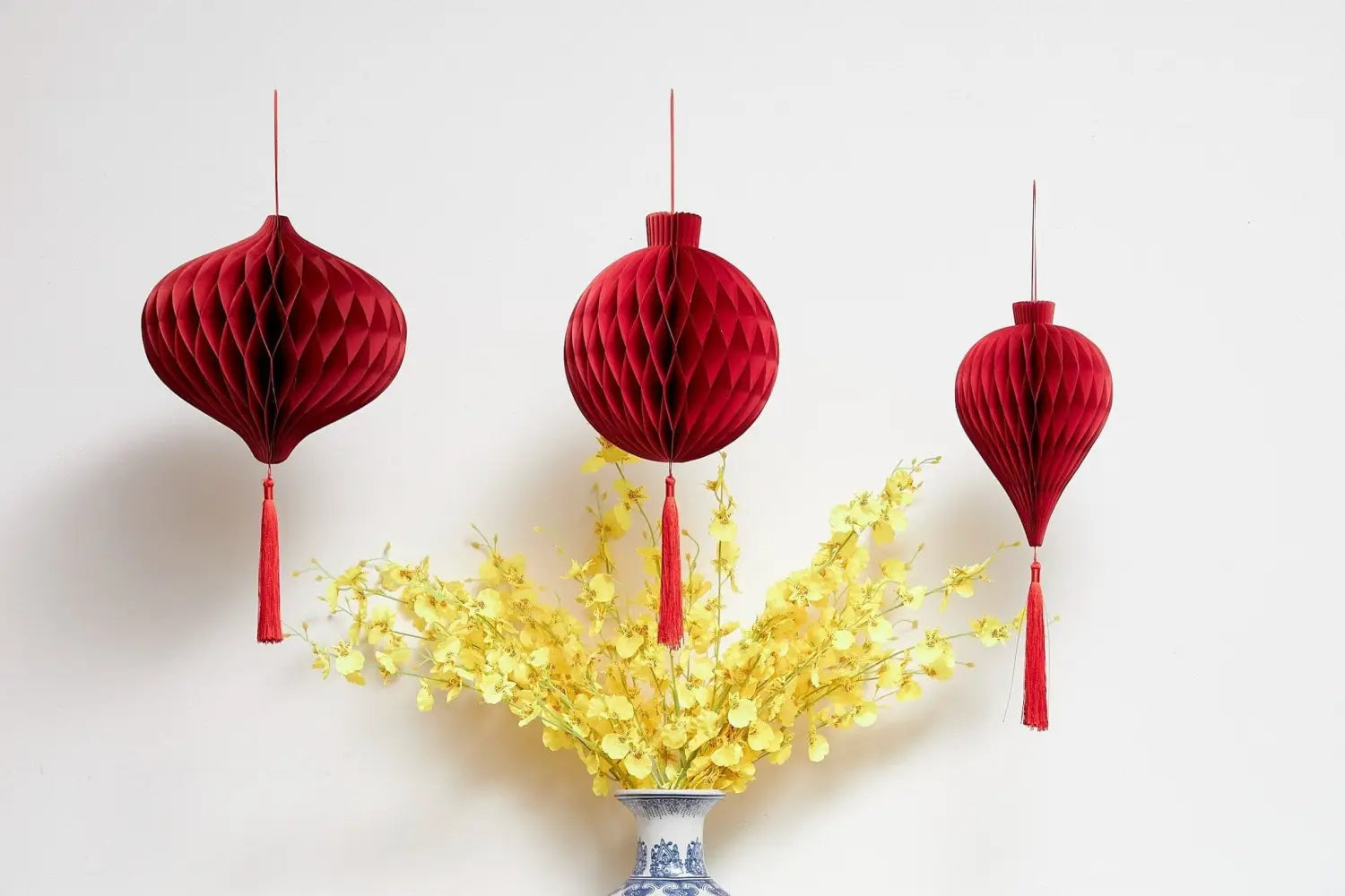 Honeycomb Red Lanterns (set of 6) | Lunar New Year Decor