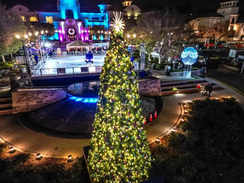 Decorative Christmas tree with lights municipal and city programs