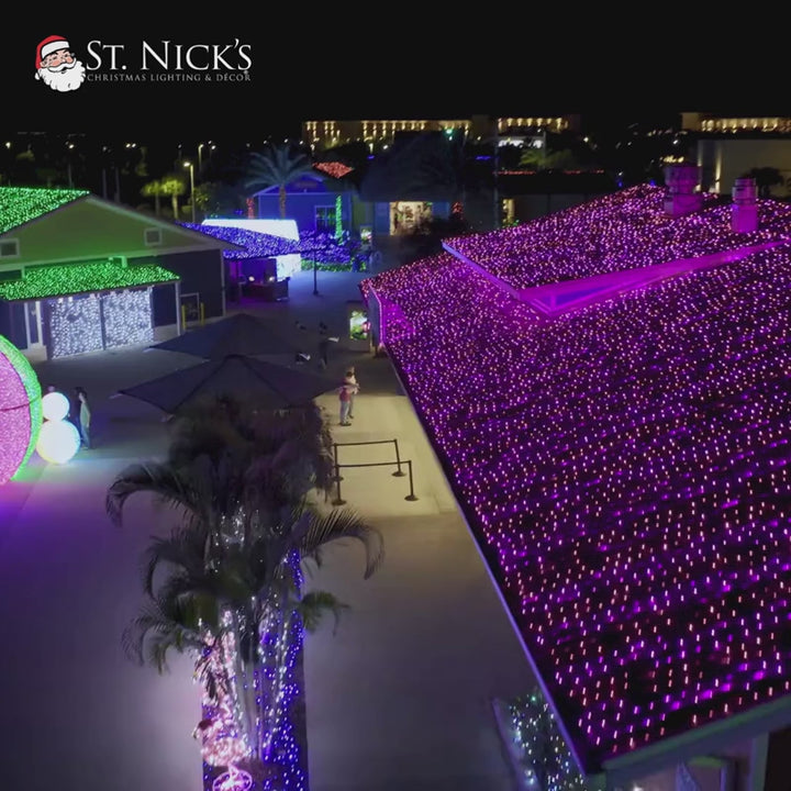 Product video featuring commercial pink twinkle LED mini lights and their bright saturated pink illumination.