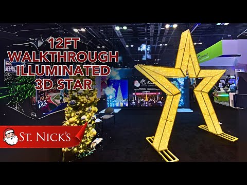 12FT Warm White Walkthrough Illuminated 3-D Star | St Nicks – St