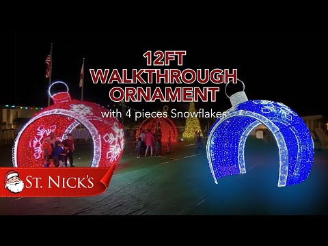 12FT Walkthrough Ornament with 4 Snowflakes