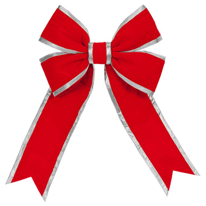 red-christmas-decor-nylon-bow-with-silver-lining-st-nicks-CA
