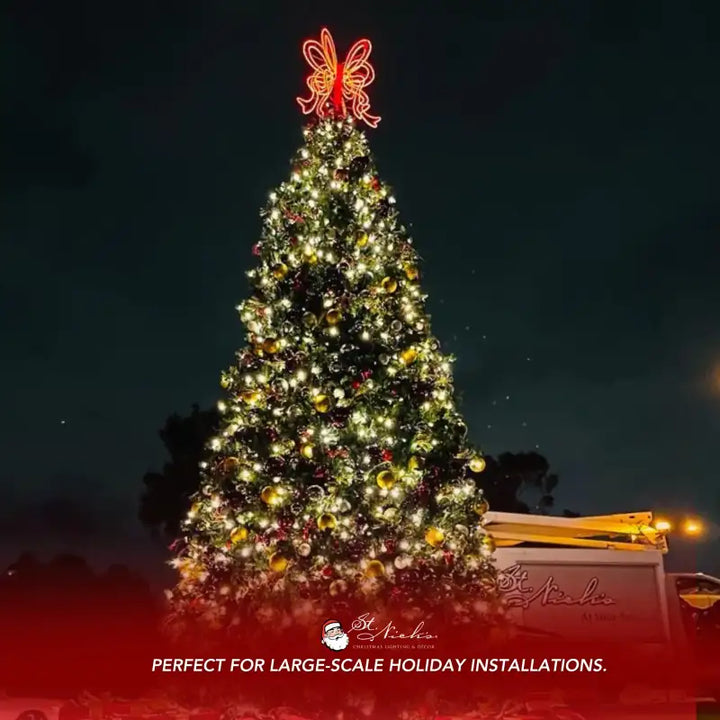 Buy Online Red Neon Rope Ribbon Christmas Tree Topper | StNicks – St ...