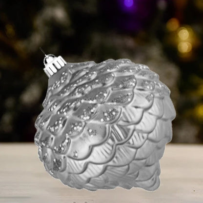 silver-glitter-acorn-ball-decor-ornament-150mm