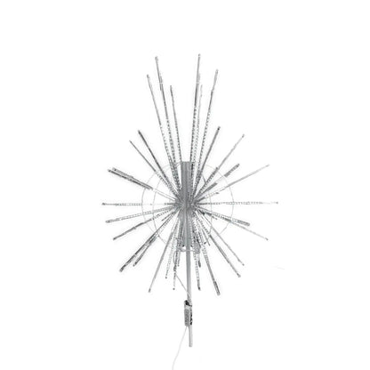Decorative silver starburst Christmas tree topper