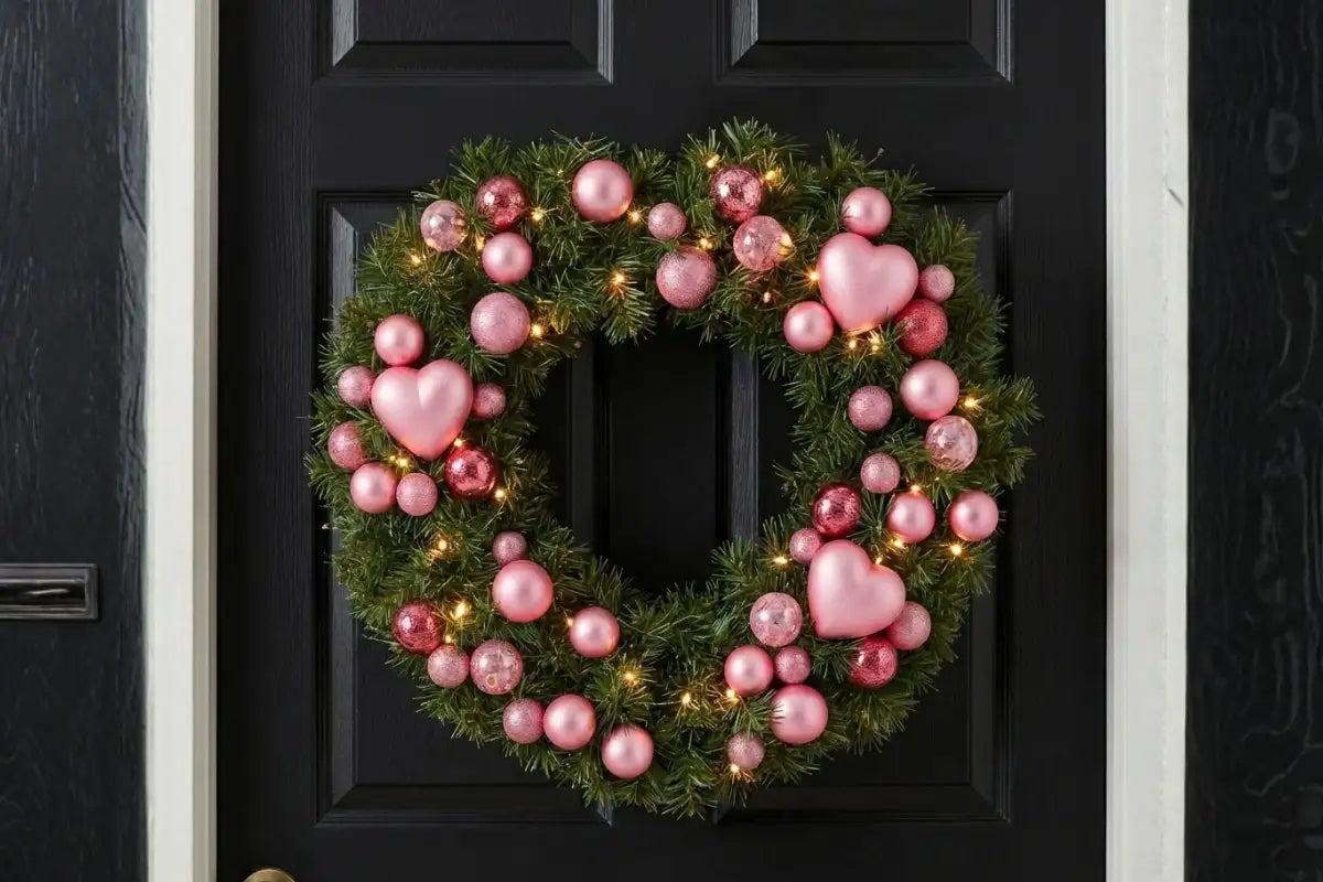 Red Pink Valentines Decor Christmas Wreath